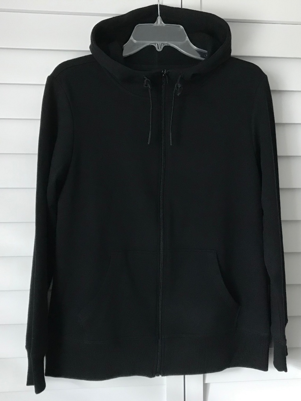 Ideology Fleece Hoodie Zip-Front Women's Relaxed Long-Sleeve Black NWT Size S